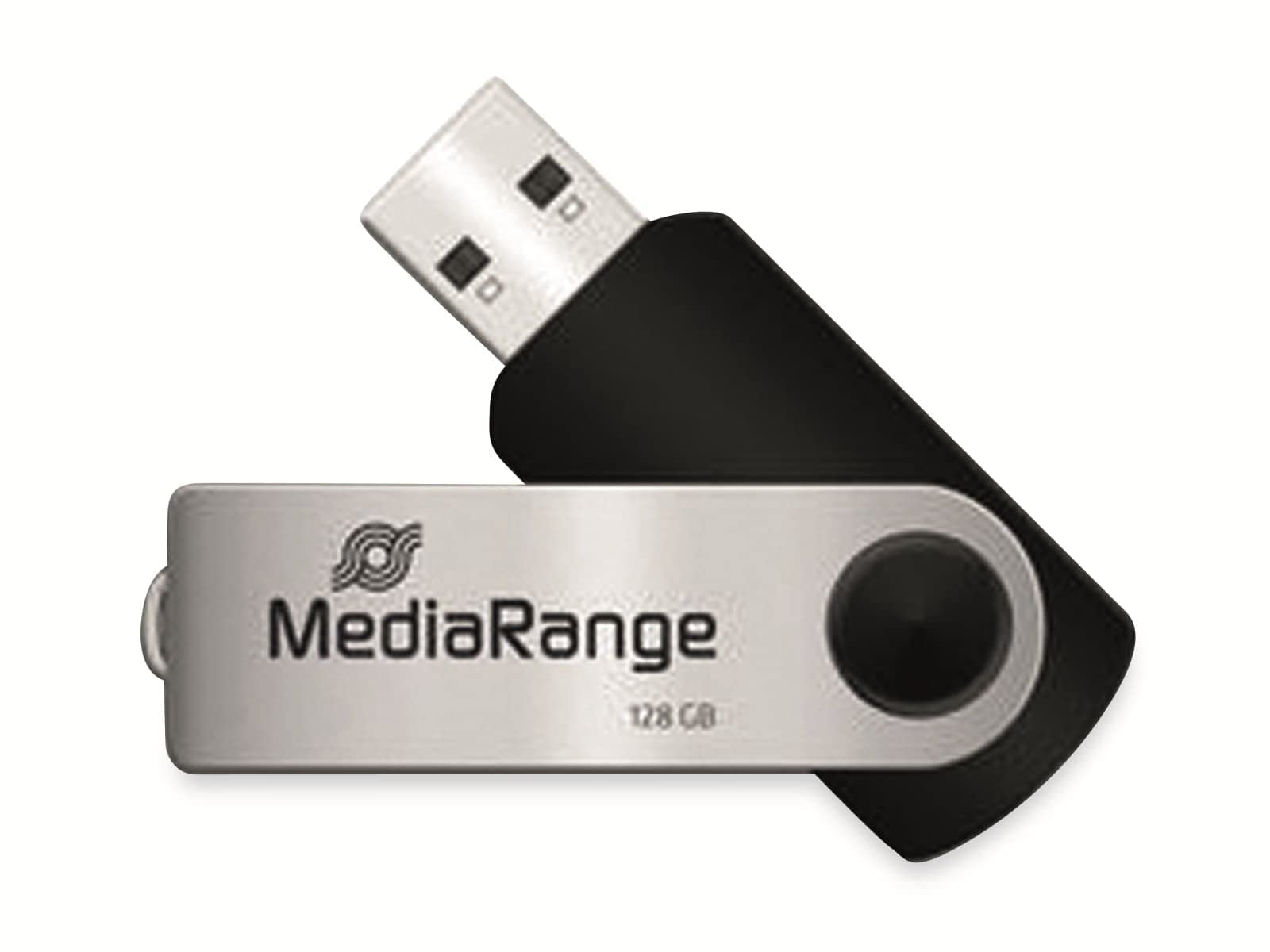 MEDIARANGE USB 2.0 Stick, 128GB, 15MB/s, Black/Silver