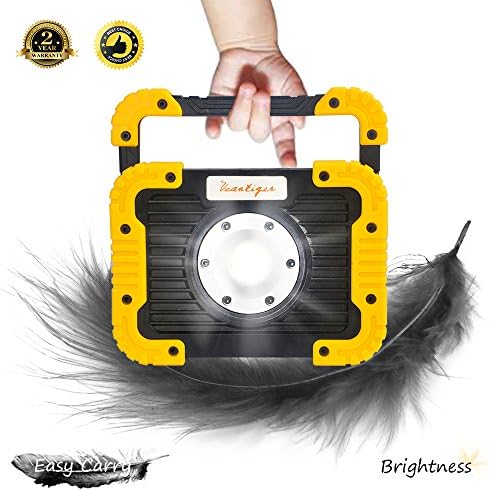 Portable LED Work Light with Stand Auto COB LED Work Light with Battery Operated for Garage Auto Repair Roadside Safety Fishing