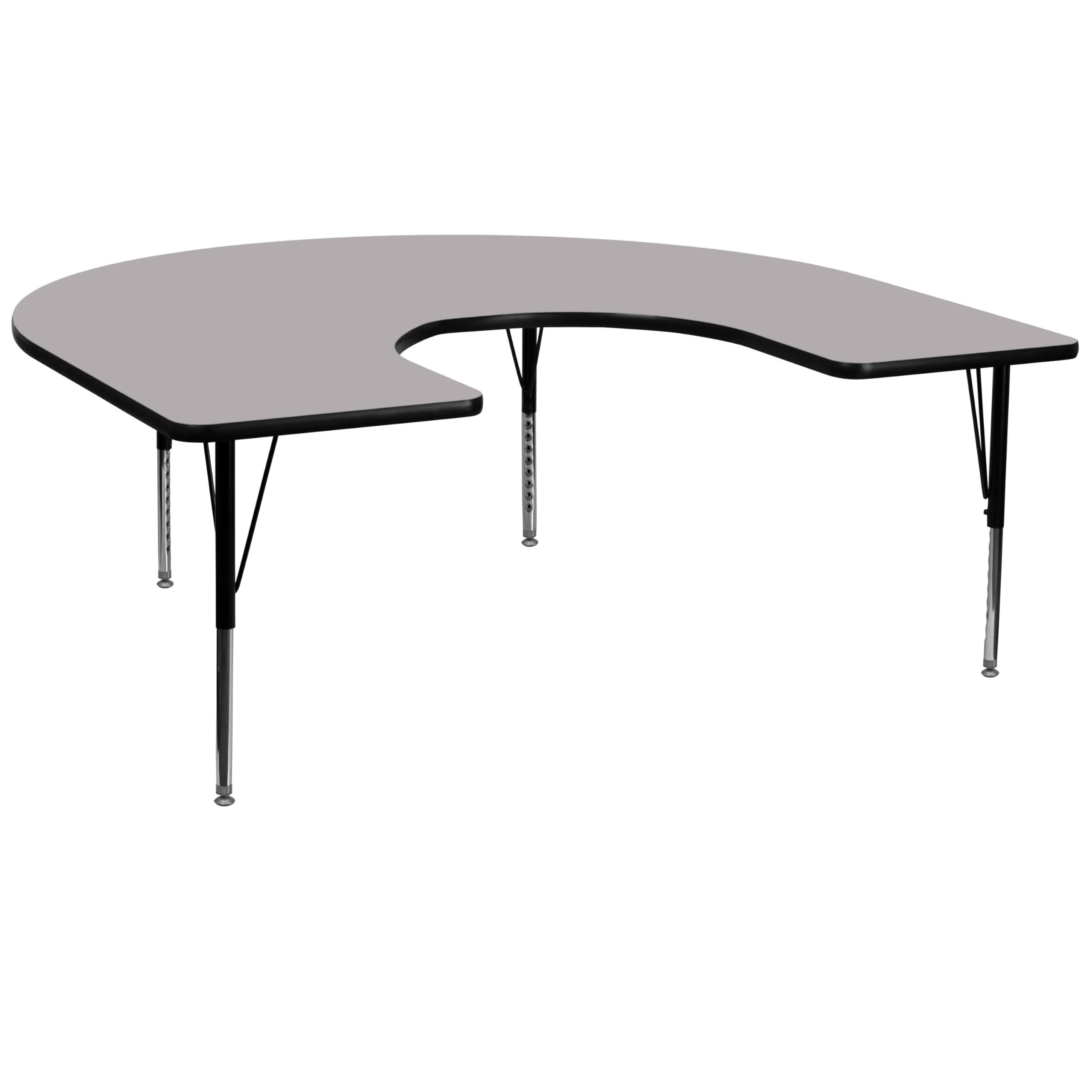 Photo 1 of *** ONLY THE 4 LEGS *** Flash Furniture Wren 60''W x 66''L Horseshoe Grey Thermal Laminate Activity Table - Height Adjustable Short Legs