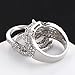 FENDINA Women 3 PCS Vintage 18K White Gold Plated Wedding Engagement Rings Set Princess Cut White CZ Promise Rings for Couples, Size 9