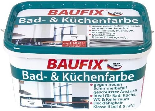 BAUFIX Bad- & Küchenfarbe Weiß matt 5 Liter: Amazon.de: Baumarkt