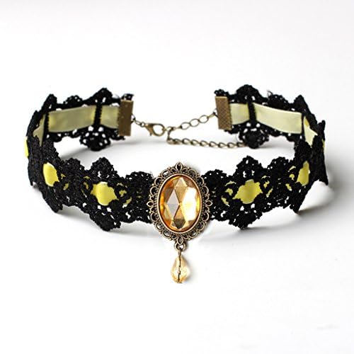 HappyStory Fashion Jewelry Gothic Victorian Velvet Crystal Choker Necklace