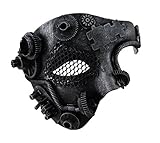 Zeckos Metallic Steampunk Phantom Half Face Masquerade Mask