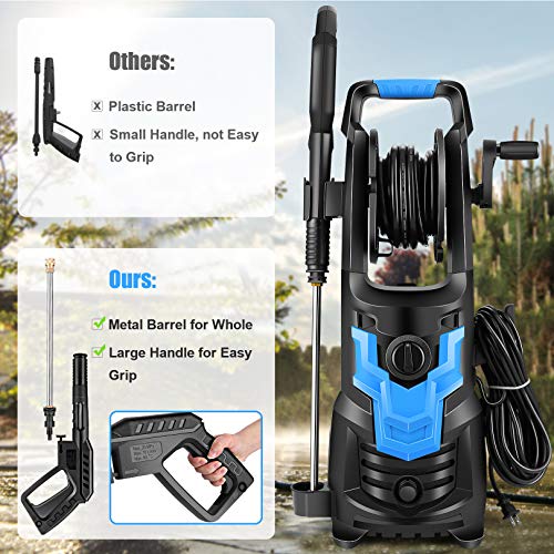 WHOLESUN 3000PSI Electric Pressure Washer 1900W High Power Washer 2.6