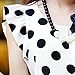 Shouhengda Women Chiffon Polka Dot Blouse Ruffle Sleeve Office Lady Shirts