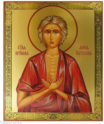 Amazon ロシア正教エジプトの聖マリアlarge木製アイコン15 7 8 X 13 1 8 インテリア オンライン通販