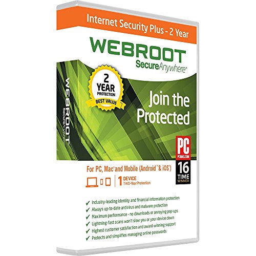 Webroot Internet Security Plus + Antivirus 2017 | PC | 3 Device | 2 Year Subscription