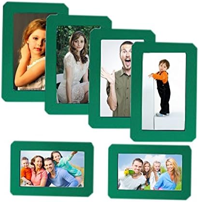 NovoGifts Magnetic Picture Frame Collage For Refrigerator 6PCS for One Set Green