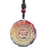 Day Day Up Orgonite Pendant Om Symbol Luminous Necklace | orgone pendant, 1.38 inch, chakra healing jewelry suitable for daily meditation