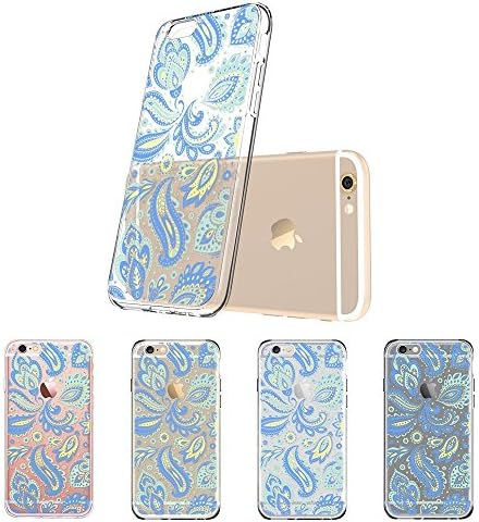 Ecarer iPhone 6, iPhone 6S Case, iPhone 6 Case Clear Hybrid Case [One Piece] TPU Bumper +Hard PC Back Cover Protective Case for iPhone 6s/iPhone 6 (Cyan Paisley)
