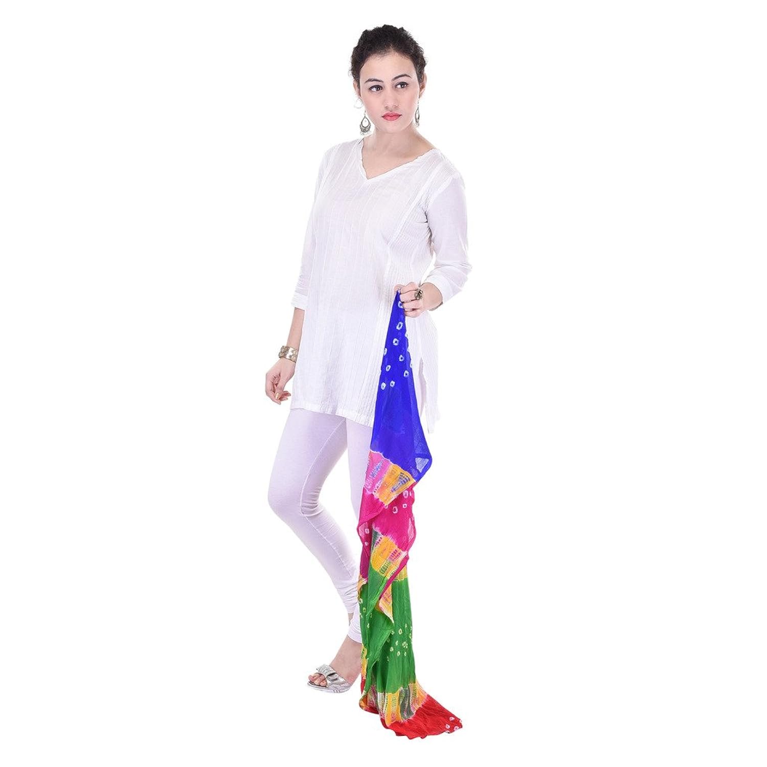 veera paridhaan women's printed dupatta (vp00059_multicolour_free size)