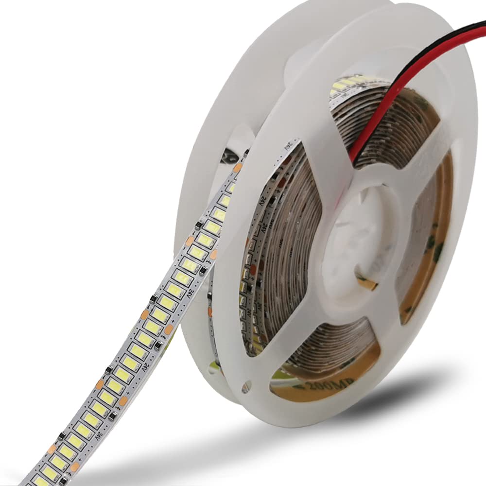 Boarda 16.4ft 240LEDs/m 12V Flexible SMD 2835 Nature White 4000K LED Strip,1200 Units SMD 2835 LEDs,for Holiday Party Stairway Home Decoration Cupboard (Nature White 4000K) (2835240WW)