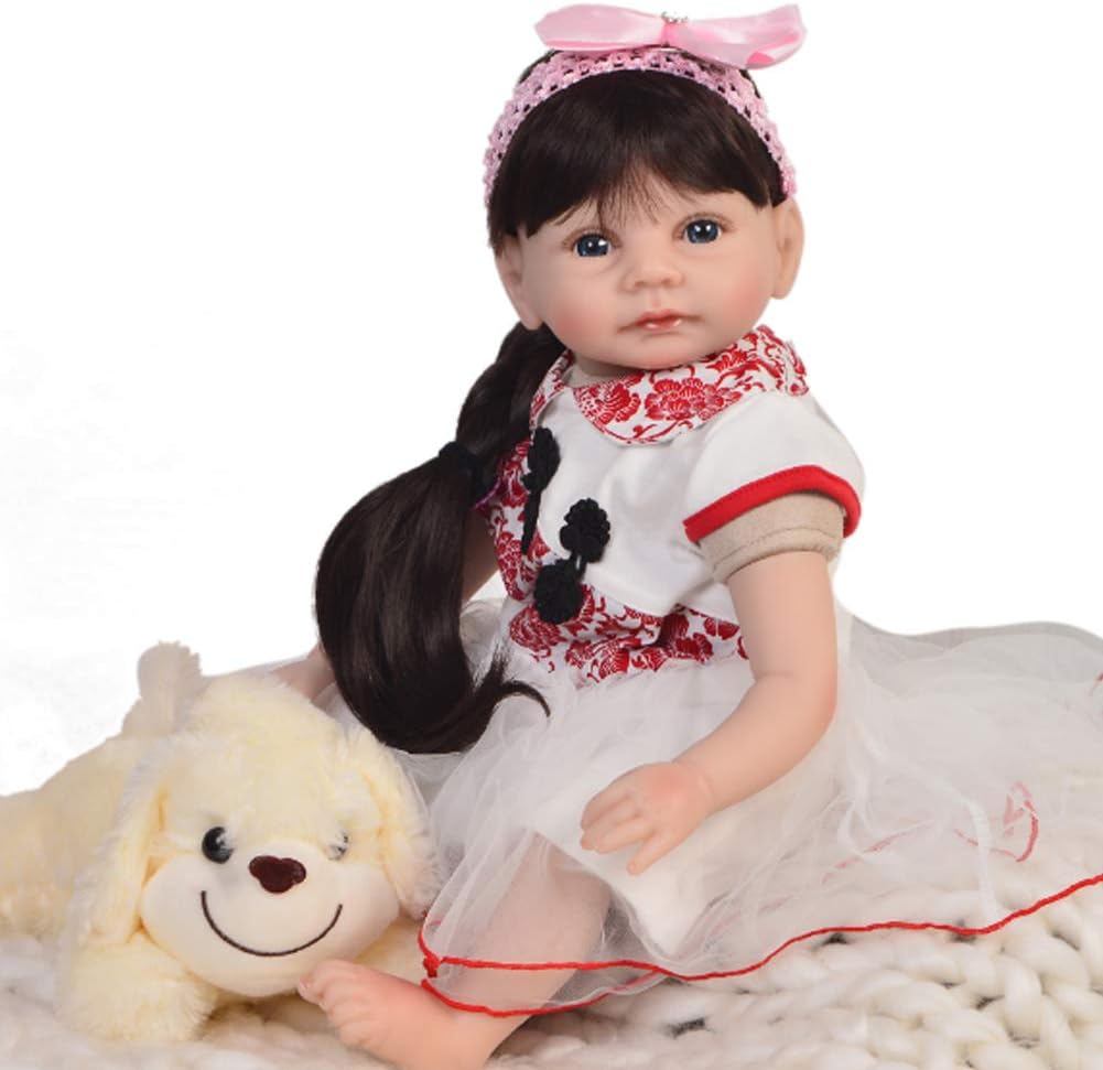 Prezzo Candyana Rinato Bambola 55cm Simulazione Bambino Grande Occhi Carino Bambino Silicone Capelli Lunghi Compleanno Ragazza Natale Bambini Regalo Offerte