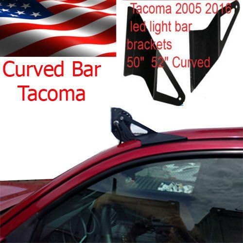 50" Curved Off Road LED Light Bar Roof Top Mount Brackets For 2005 2015 Toyota Tacoma