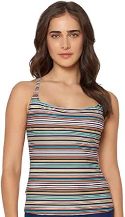 Amazon.com: ELLEN TRACY Women's Stripe It Rich Tankini Top, Navy Blue/Multi, 8 : Clothing, Shoes 