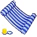 LHS Hammock Float, Inflatable Hammock Air Lightweight Floating Chair Compact and Portable, Comfortable Pool Lounger for Saddle, Lounge Chair, Hammock, Drifter Blue Water Hammock
