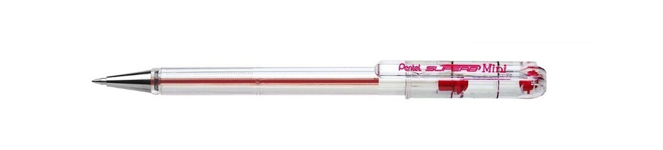 Pentel BK77S Pack of 12 Mini Ballpoint Pens 0.7 mm Metal Tip red