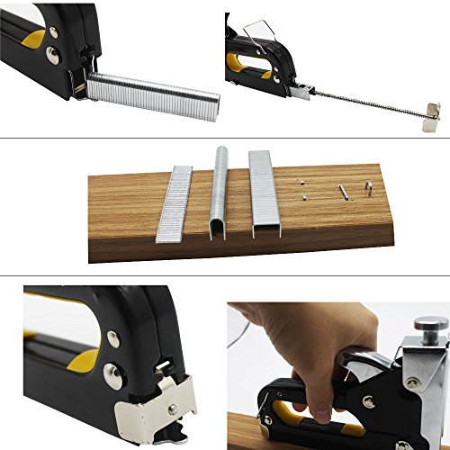 KINYOOO heavy duty stapler professional nails, Height: 8mm Width: 11.2mm, Door type staples Upholstery Staples (1000pcs/Box), for installing flooring remodeling or building a deck Carpenter Tool