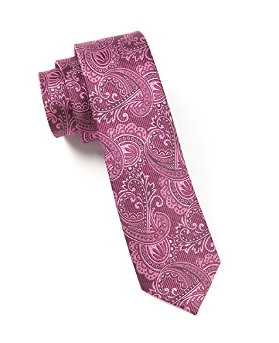 THE TIE BAR 100% SILK WINE TWILL PAISLEY TIE