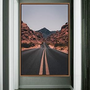 signwin Framed Canvas Road Pathways Global Landscape Mountain...