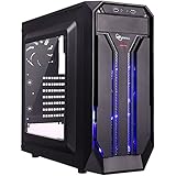 ROSEWILL ATX Mid Tower Gaming Computer Case with Side Window, Gaming Case with LED for Desktop / PC including 3 x 120mm Fans for outstanding ventilation, 2 x USB 3.0 ports (BRADLEY M)