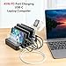 105W Charging Station for USB-C Laptop,MacBook Pro/Air,Samsung,Multiple Devices,COSOOS 6-Port USB Charger Station with Power Delivery USB-C, 7 Mixed USB Cable
