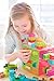 Strictly Briks The Cube 3D Building Brick & Storage Container Set Pat. Pending | Compatible with All Major Brands | 6 Square Plates | Double Sided for Large & Small Bricks (Clear Neon Theme)