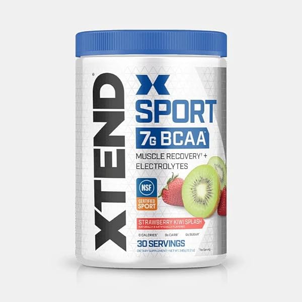 XTEND SPORT BCAA POWDER STRAWBERRY KIWI SPLASH – ELECTROLYTE POWDER FOR RECOVERY & HYDRATION WITH AMINO ACIDS – 30 SERVINGS