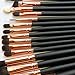 Kolight 15pcs Cosmetic Makeup Brushes Set Powder Foundation Eyeshadow Eyeliner Lip Brushes for Beautiful Female (Black+Gold Rose)