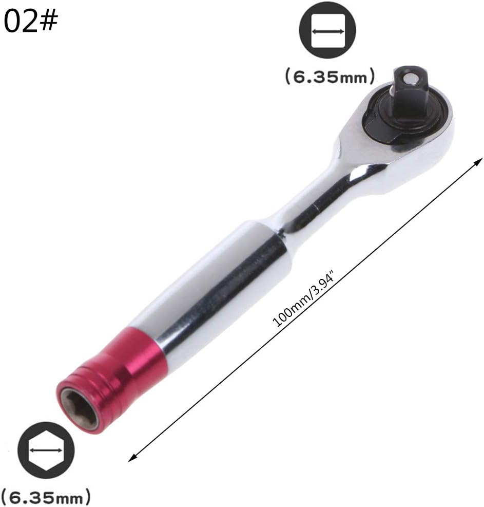 1 4 Mini Quick 72 Teeth Ratchet Socket Wrench Spanner Repair Tool Long Short