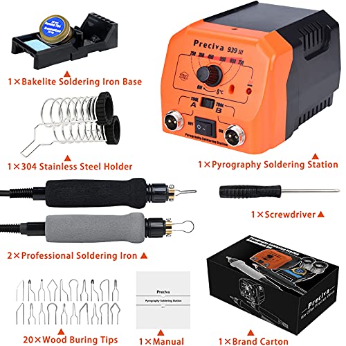 Wood Burning Station, Preciva Wood Burning Pen Tool Set with Fast Heat
