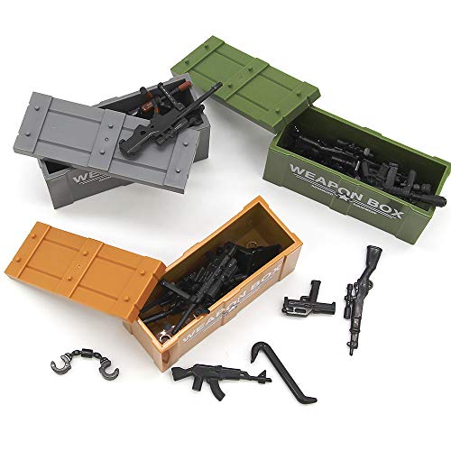 Feleph Military Army Weapons Toy,Weapon Accessories Block Building Toy Sets Custom Figure Modern Assault Equipment Pack Compatible with Major Brands,Nice DIY Battle Toy Gift for Kids Boys
