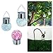Egoelife 4 PCs Hanging Solar Colorful Self Discoloration Cracked Glass Ball Light for Courtyard Lawn Garden (4)