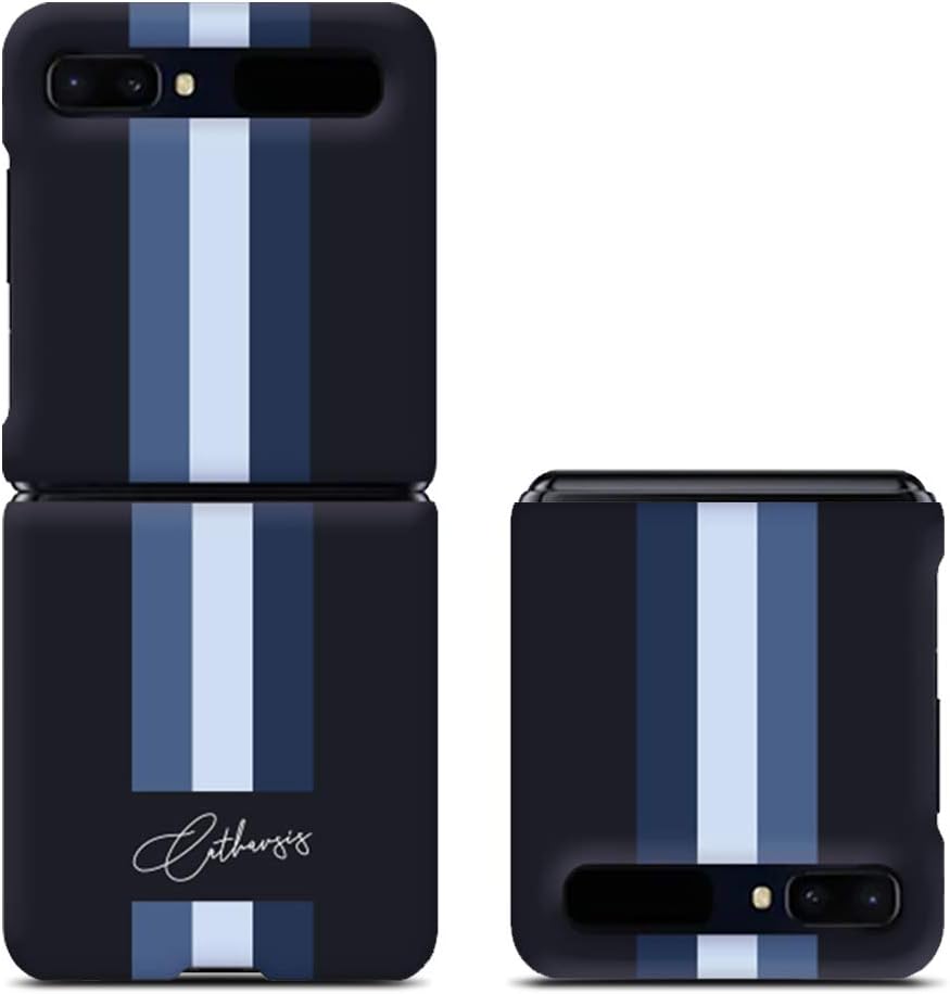 for Samsung Galaxy Z Flip Case Cover Stripe Check Pattern Custom [Slim Fit] Protective Polycarbonate Hard Shell PC Transparent Cover