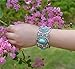Tzou Vintage Tibetan Silver Ethnic Gothic Oval Turquoise Inlay Wide Bangle Women