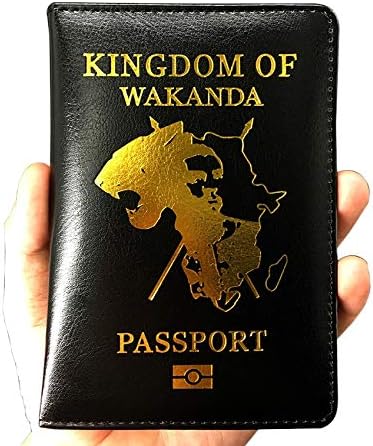 GoldLock Passport Cover Black Panther Limited Edition Passport Forever Passport Holder Marvel (black and gold logo)