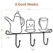 OMMITO Wall Mounted Hooks Rack,11 Inches Iron 3 Hooks Kitchen Home Restaurant Keys Coats Cups Decorative Small