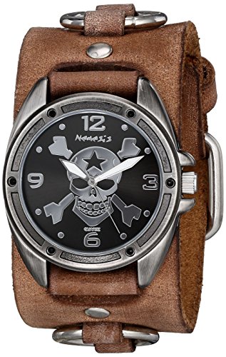 Nemesis Men's 906BFRB-KK Cross Bone Series Analog Display Japanese Quartz Brown Watch