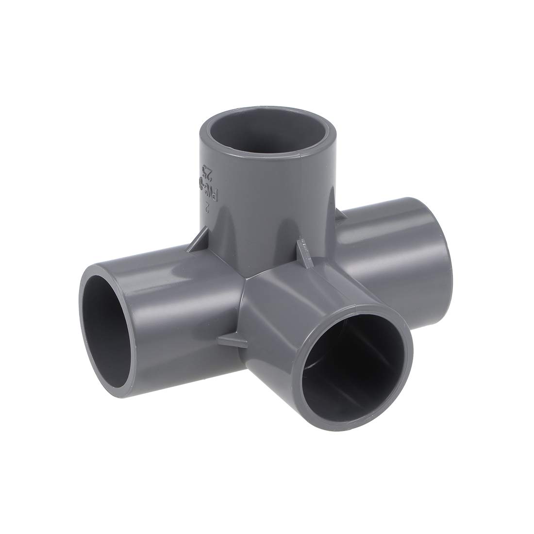 sourcing map 4-Way Elbow PVC Pipe Fitting Furniture Grade 25mm Size Tee Corner Fittings Gray 2Pcs