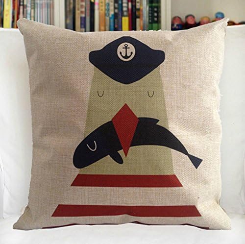 Decorative Linen Pillow Cover 18" 18" Red and Blue Diamond Grid Printed Cushion Cover (3)