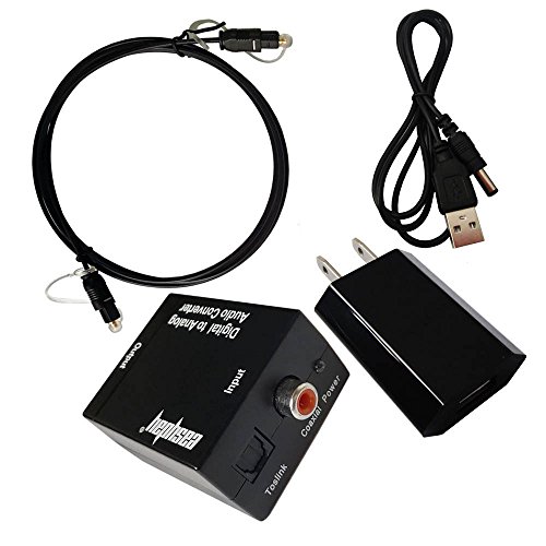 Easyday New Digital Optic Coaxial RCA Toslink Signal to Analog Audio Converter Adapter with 1.5m Optical Cable