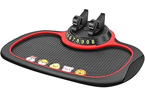 Car Dashboard Anti Slip Mat, Car 360 Degree Rotating Phone Holder Car Dashboard Anti Slip Rubber Pad for Phones Sunglasses Ke