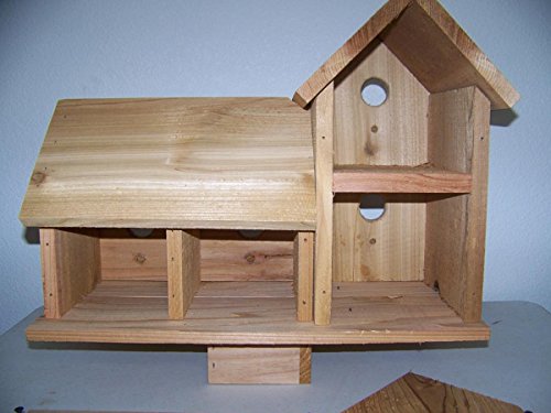 Cedarnest Cedar Birdhouse with 4 Seperate Compartments with pegs