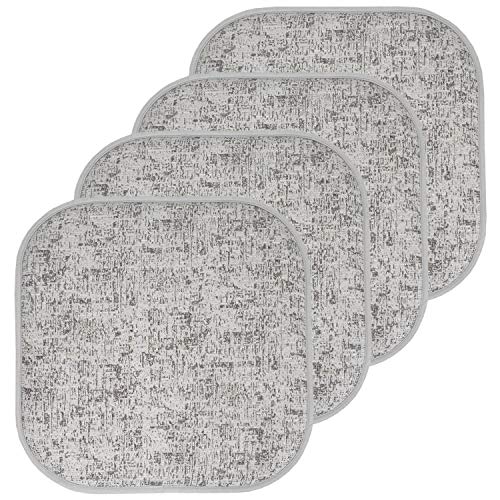 Sweet Home Collection Stuhlkissen, Memory-Schaum, Wabenmuster, rutschfest, gummierte Rückseite, abgerundet, quadratisch, 40,6 x 40,6 cm, 4 Stück