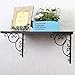 VORCOOL 2pcs Wall Mounted Floral Shelf Brackets with Screws - Black