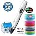 3D Printing Pen, Parner Professional 3D Drawing Pen with Led Display, Packed 12 Color PLA Filament Refills, Safe and Easy to Use 3D Writing Pens for Kids and Adults