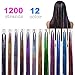 Yo-Fobu 1200 Strands 40 Inch Glitter Hair Extensions, Straight Human Hair, Clip-In, Modern Style, 12 Colors