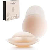 GoodFair Nipple Covers for Women-Washable & Reusable-Adhesive-Pull Tab-Silicone Nipple Pasties with Travel Box