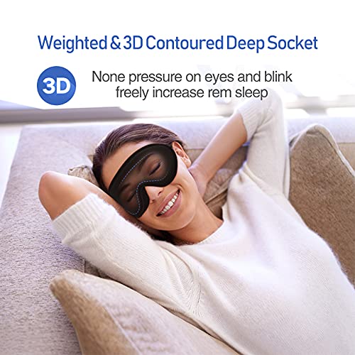 Luxsea Sleeping mask, 3D Contoured Cup Weighted Eye Mask, Night