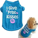 Howstar Pet Shirts Super Cute Puppy T Shirt Kisses Printed Dogs Summer Vest Costumes Cat Tank Top (M, Blue)